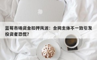 蓝莓市场资金扣押风波：合同主体不一致引发投资者恐慌？