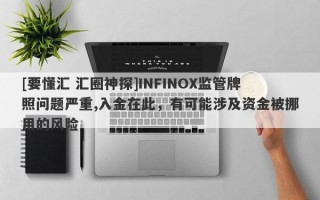 [要懂汇 汇圈神探]INFINOX监管牌照问题严重,入金在此，有可能涉及资金被挪用的风险