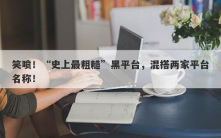 笑喷！“史上最粗糙”黑平台，混搭两家平台名称！