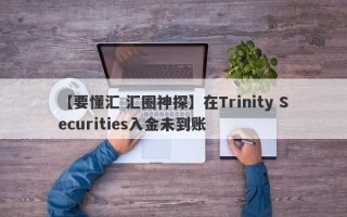 【要懂汇 汇圈神探】在Trinity Securities入金未到账
