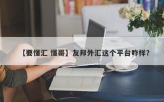 【要懂汇 懂哥】友邦外汇这个平台咋样？
