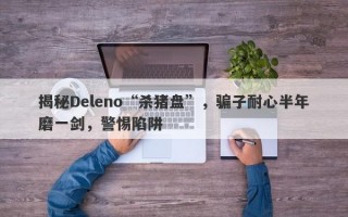 揭秘Deleno“杀猪盘”，骗子耐心半年磨一剑，警惕陷阱