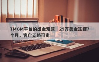 TMGM平台的出金难题：29万美金冻结7个月，客户无路可走