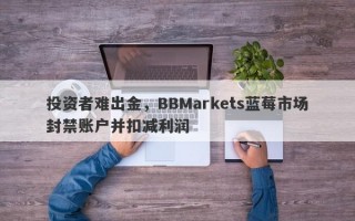 投资者难出金，BBMarkets蓝莓市场封禁账户并扣减利润