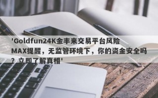 'Goldfun24K金丰来交易平台风险MAX提醒，无监管环境下，你的资金安全吗？立即了解真相'