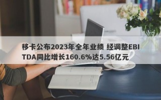 移卡公布2023年全年业绩 经调整EBITDA同比增长160.6%达5.56亿元