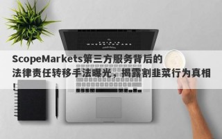 ScopeMarkets第三方服务背后的法律责任转移手法曝光，揭露割韭菜行为真相！