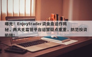 曝光！Enjoytrader资金盘运作揭秘，两大无监管平台运营疑点重重，防范投资陷阱！