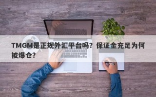 TMGM是正规外汇平台吗？保证金充足为何被爆仓？