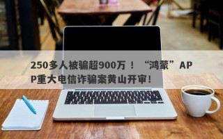 250多人被骗超900万 ！“鸿蒙”APP重大电信诈骗案黄山开审！