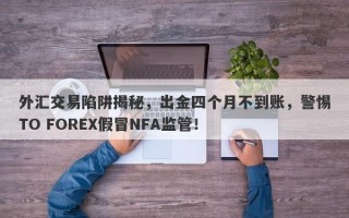 外汇交易陷阱揭秘，出金四个月不到账，警惕TO FOREX假冒NFA监管！