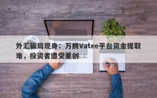 外汇骗局现身：万腾Vatee平台资金提取难，投资者遭受重创