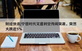 财经快讯|宁德时代又遭利空传闻突袭，突然大跌近5%