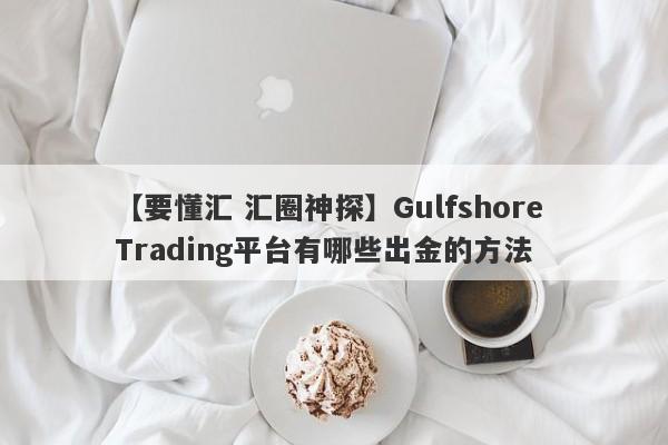 【要懂汇 汇圈神探】Gulfshore Trading平台有哪些出金的方法
-第1张图片-要懂汇圈网